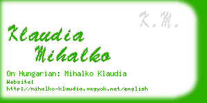 klaudia mihalko business card